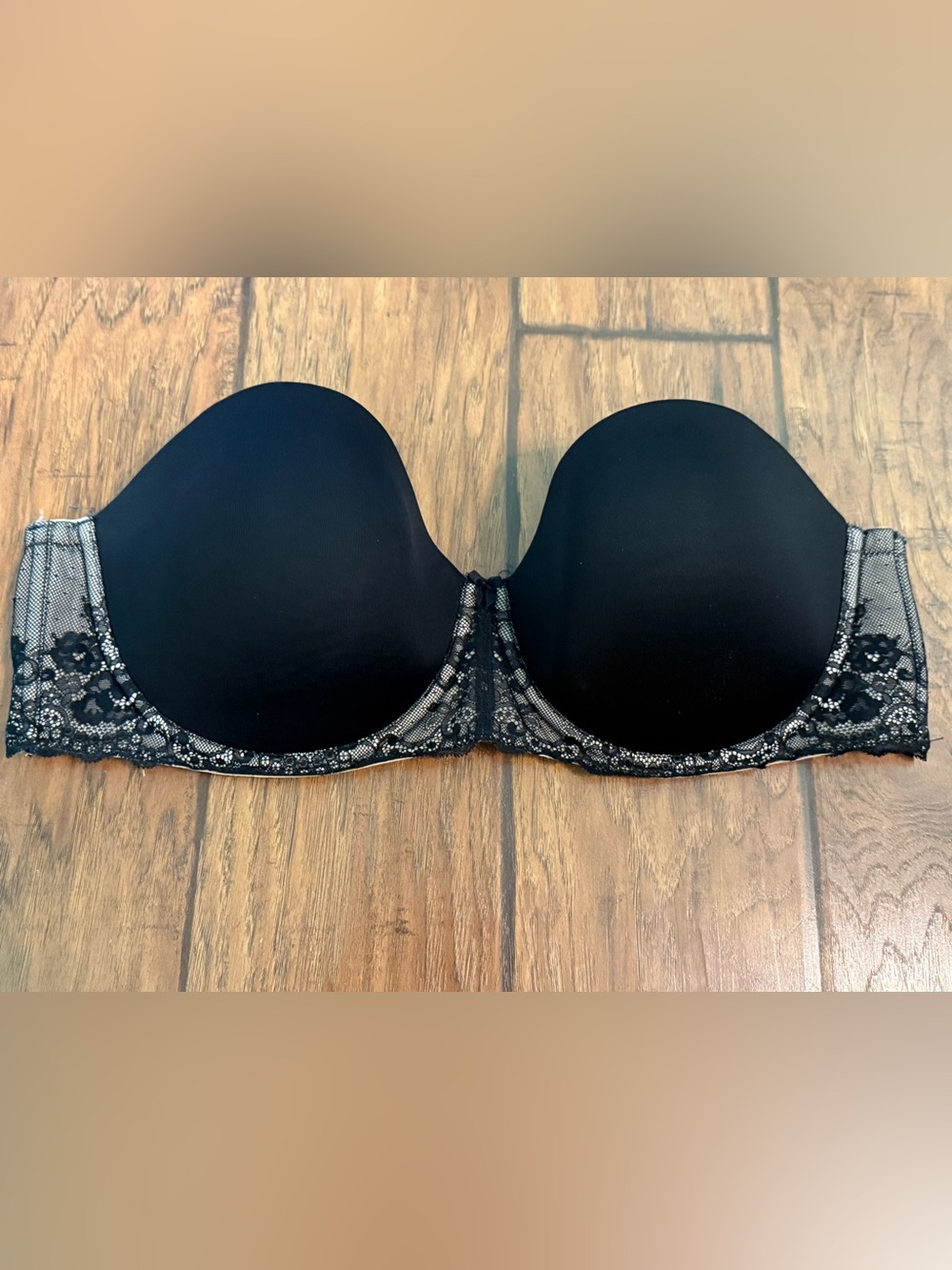 Torrid Curve Strapless Black Lace-Trim Push-Up Bra